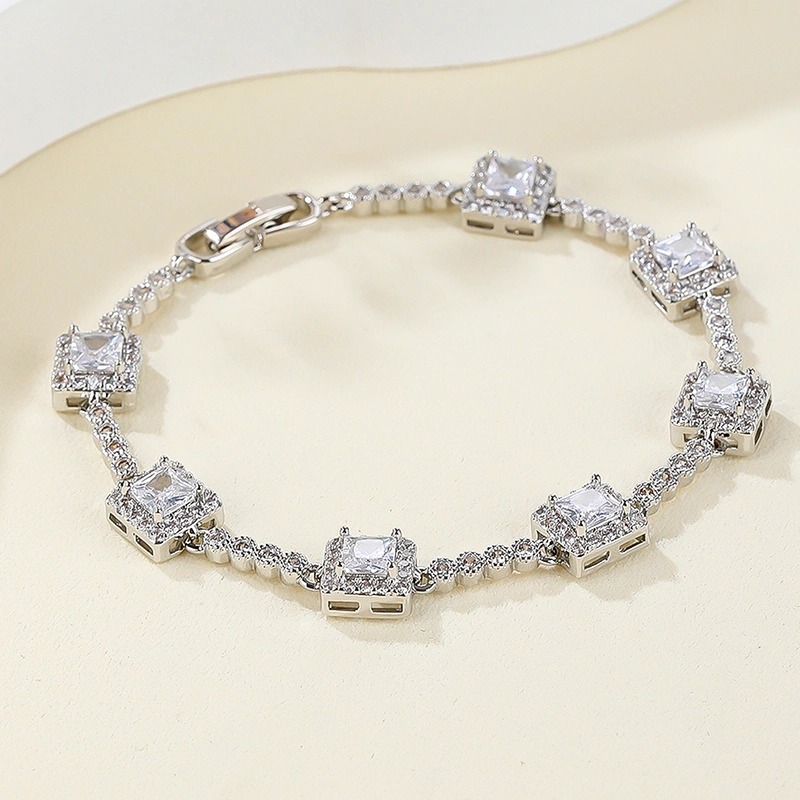 elegant white cubic zirconia bracelets unique design for women men