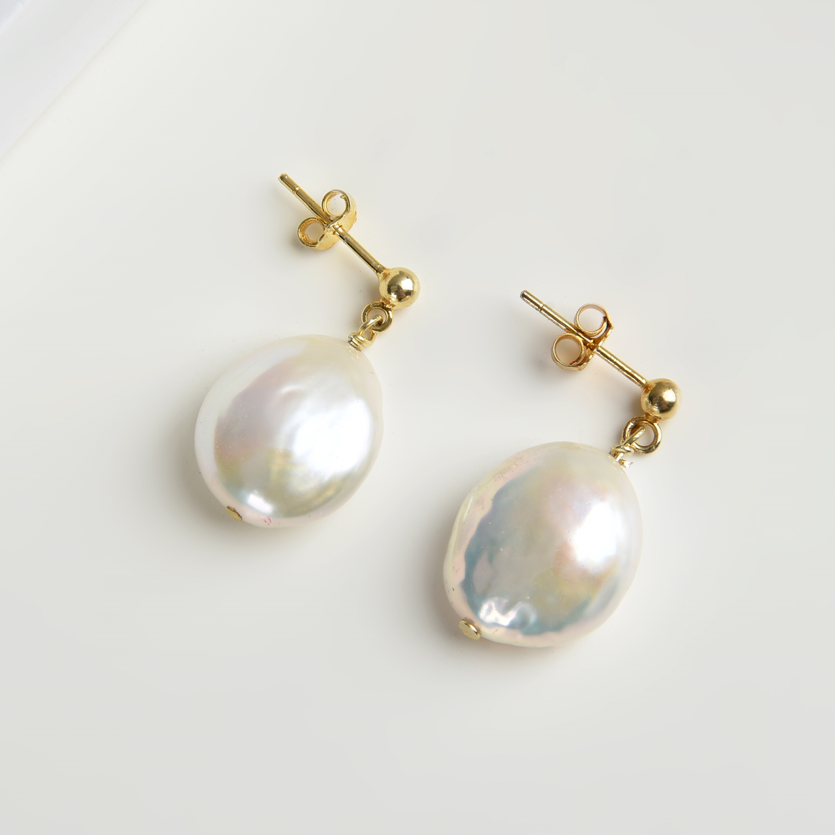 925 sterling silver stud earrings with freshwater pearl earring