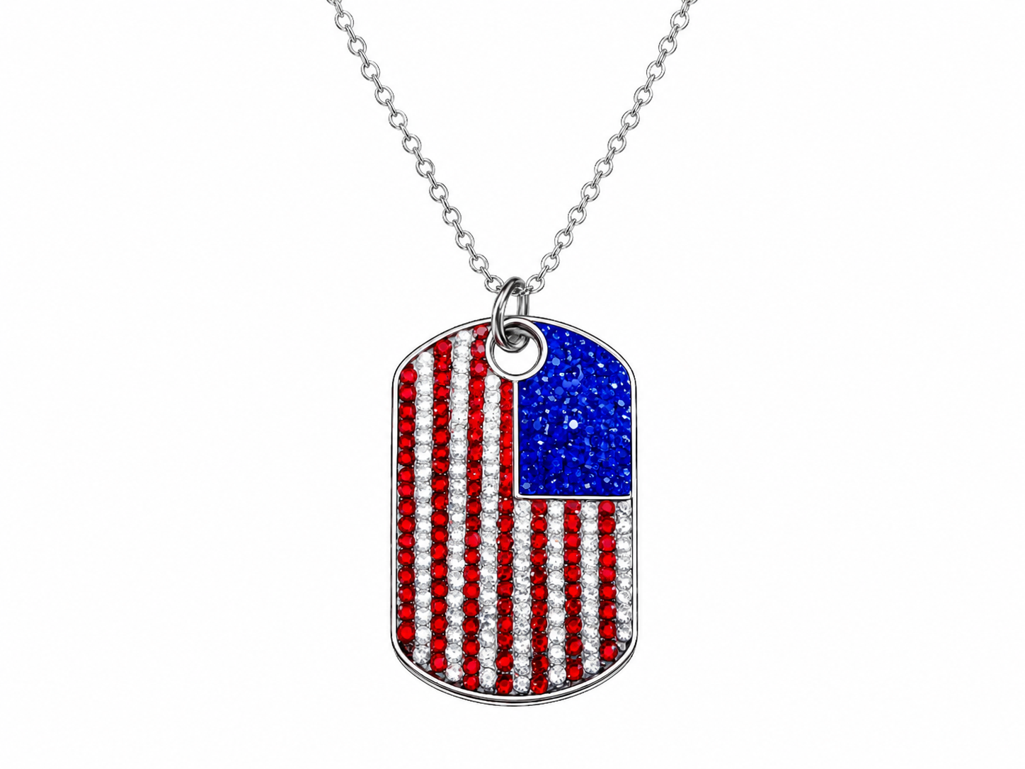 American Flag CZ Pendant