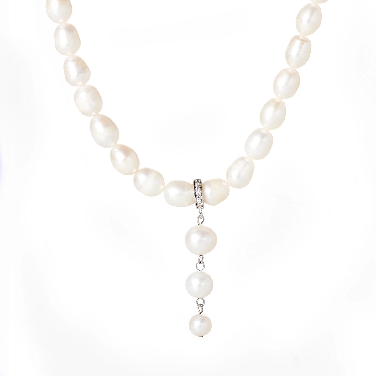 4-4.5mm freshwater cultured pearl silver chain cross pendant necklace for women elegant women jewelry gifts