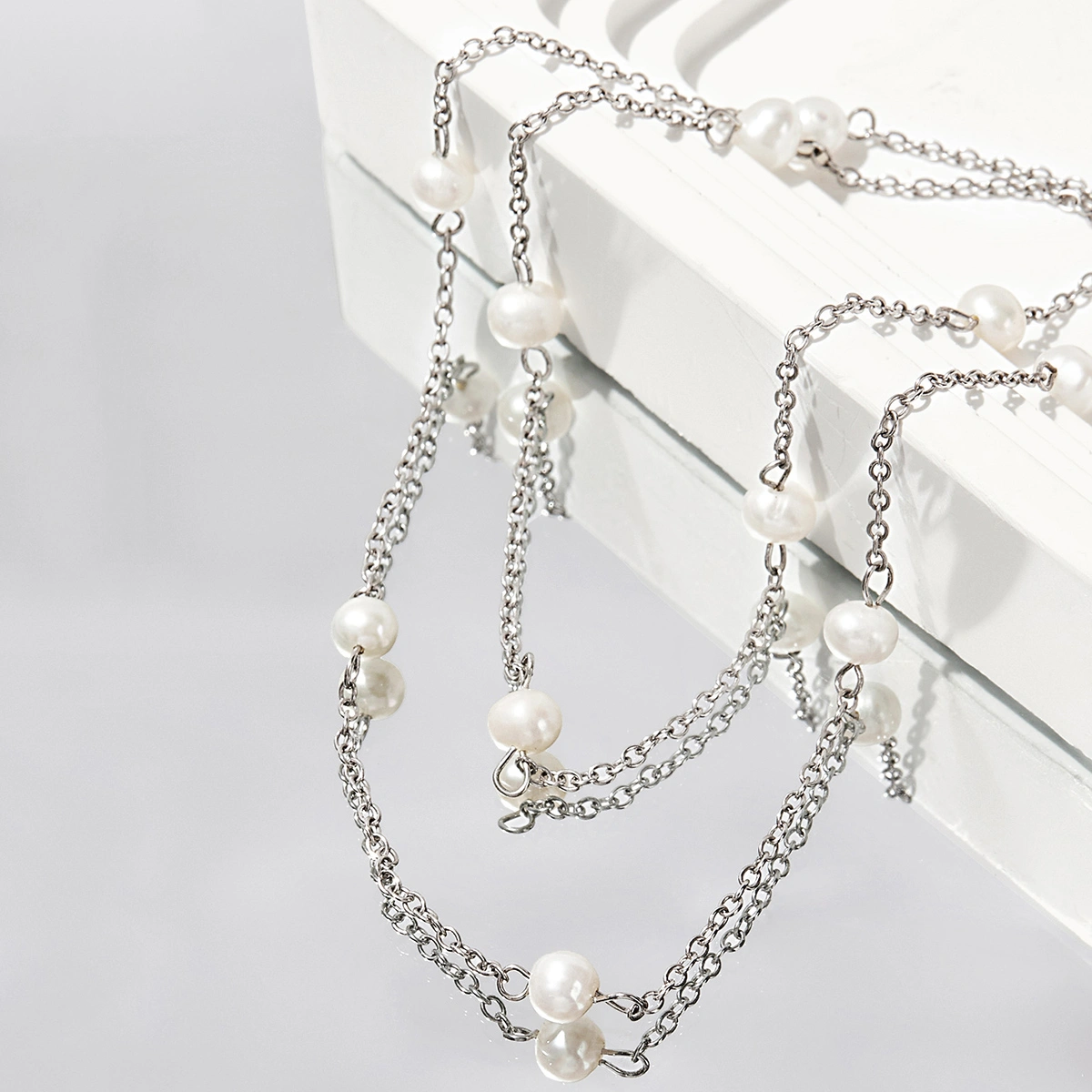 5-6mm freshwater cultured pearl necklace with 925 sterling silver chain necklace fashion handmade valentine jewelry gifts