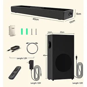 80W 2.1ch Soundbar with Powerful Wireless subwoofer, S-Force PRO Front Surround Sound, and Dolby Digital.