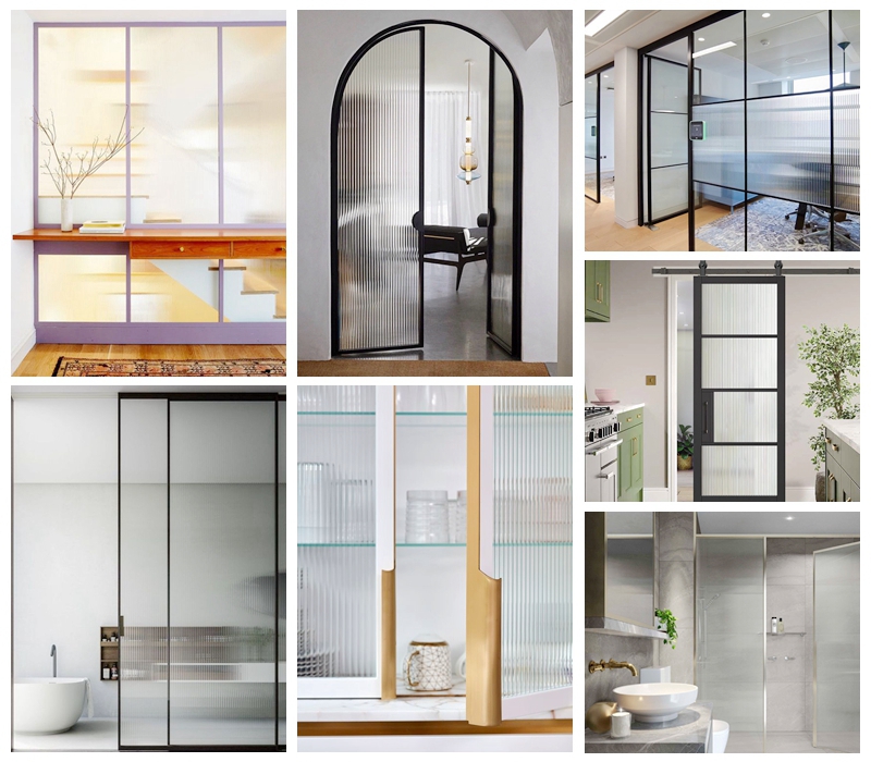 opaque tempered laminated fluted glass-SZG