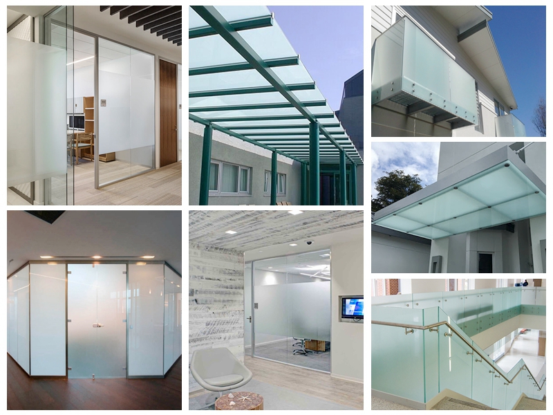 SZG acid etched frosted laminated glass