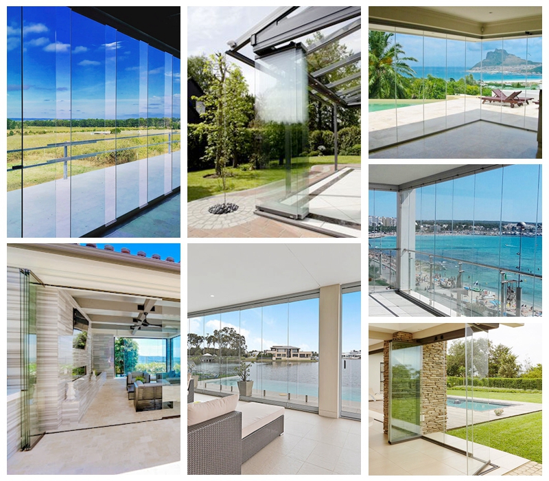 10mm tempered glass for frameless bifold door-SZG