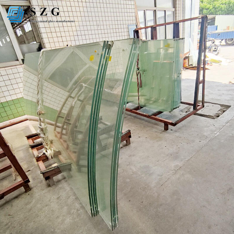 SZG curved low iron laminated glass lift