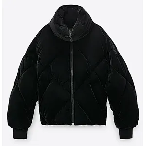 Stand Collar Short Puffers Women Padded Jacket