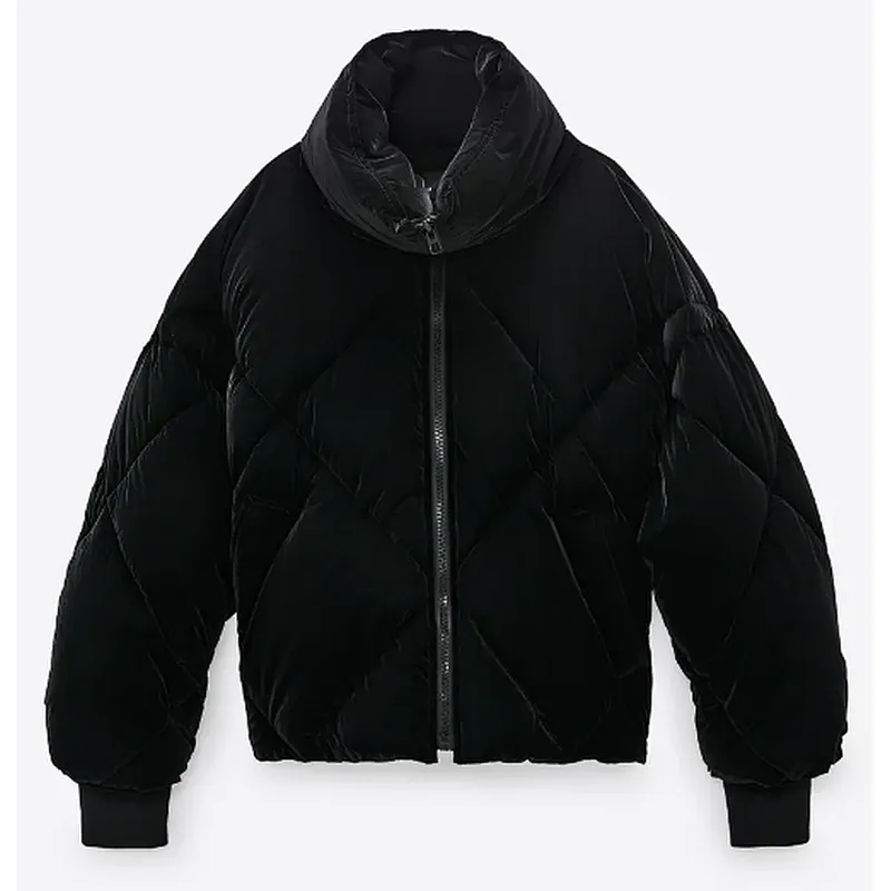 Stand Collar Short Puffers Women Padded Jacket