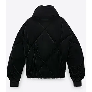 Stand Collar Short Puffers Women Padded Jacket