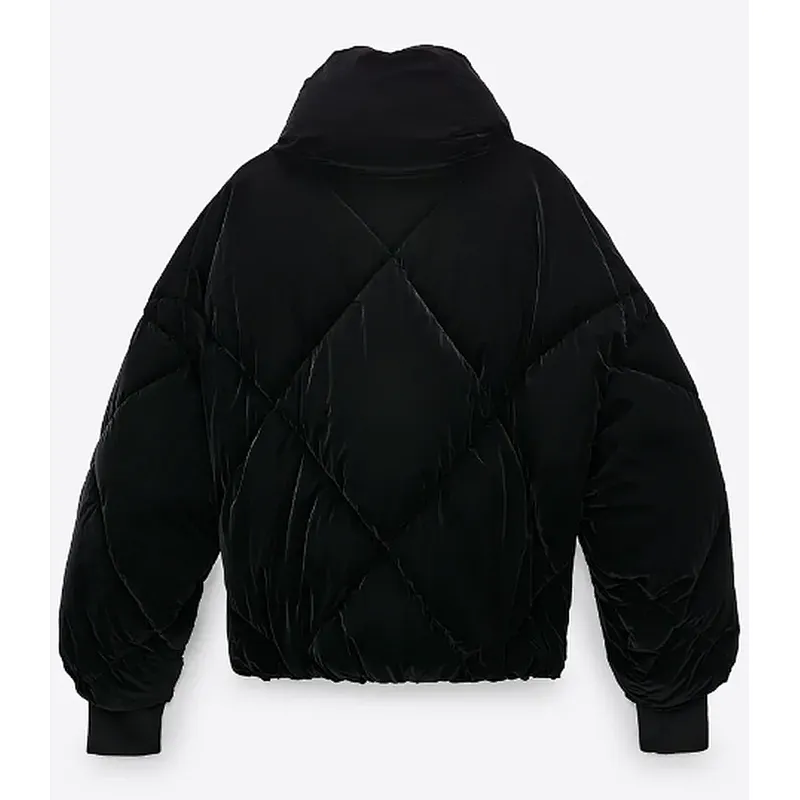 Stand Collar Short Puffers Women Padded Jacket