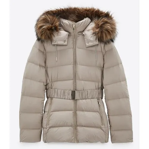 Hooded Cotton Padded Women Jacket with belt