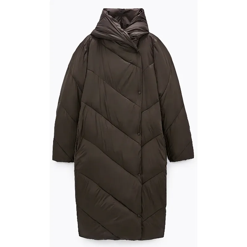 Hooded Collar Quilting Padded women jacket