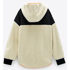 Casual Sports Style Patchwork Faux Fur Jacket
