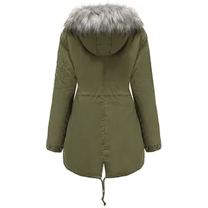 Fleece Lining Winter Women Hooded Coat with Fur