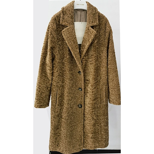 Mid-length Ripple Women Faux Fur Coat