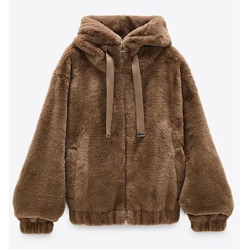 Hooded Women Faux Fur Jacket