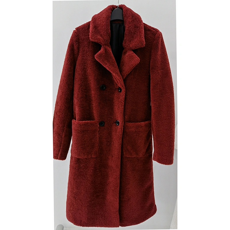 Vintage Red Faux Sherpa Coat