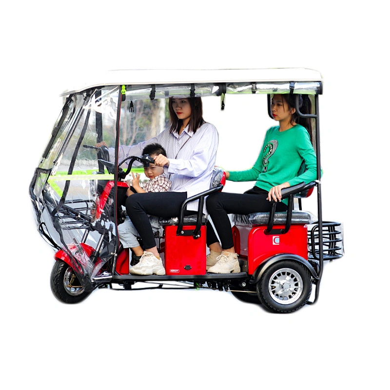 China wholesale electric tricycle 3 wheels electric adult tricycle 4 passenger pick up the kid