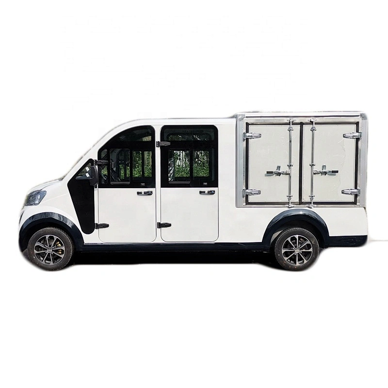 Four-wheel electric van ev four-seat double row with container cargo truck