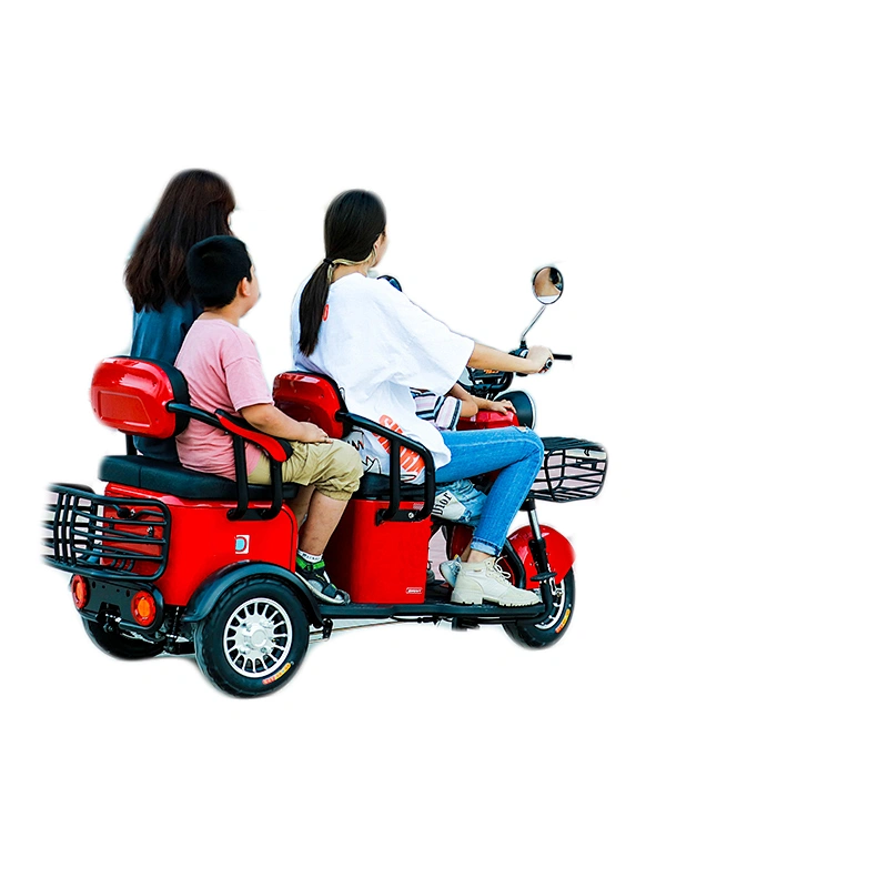 China wholesale electric tricycle 3 wheels electric adult tricycle 4 passenger pick up the kid