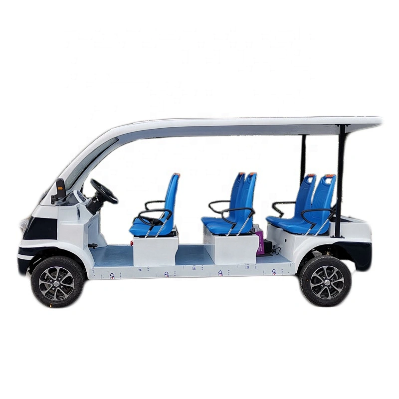 three rows four-wheeler semi closed electric patrol car 6 passenger electric sightseeing bus