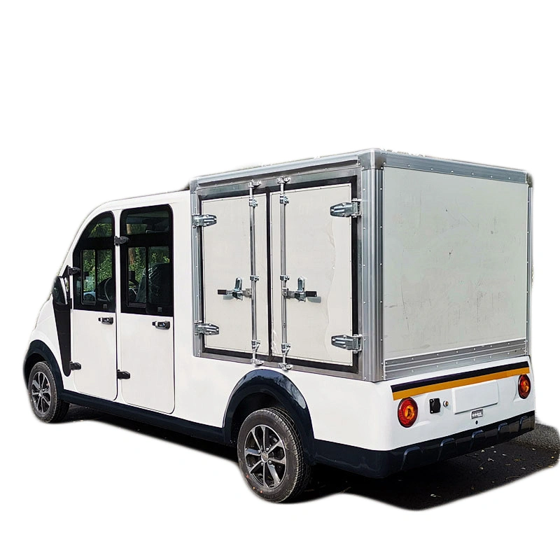 Four-wheel electric van ev four-seat double row with container cargo truck