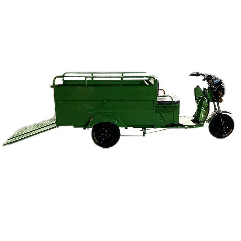 electric three-wheel double bucket road garbage collector mini garbage truck