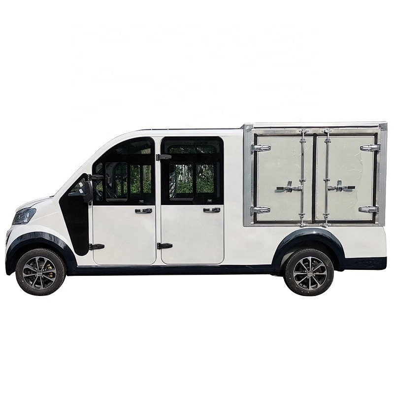 Four-wheel electric van ev four-seat double row with container cargo truck
