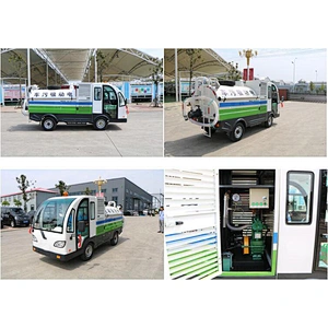 Suction sewage truck electric cleaning bus enclosed four wheeler