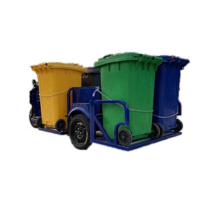 Electric four-bucket garbage truck mini dump truck small cleaning vehicles