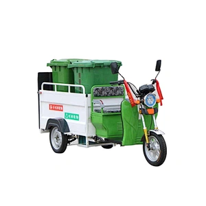 environmental protection small garbage truck with two trash cans trike electric sanitation tricycle