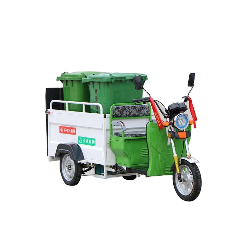 environmental protection small garbage truck with two trash cans trike electric sanitation tricycle