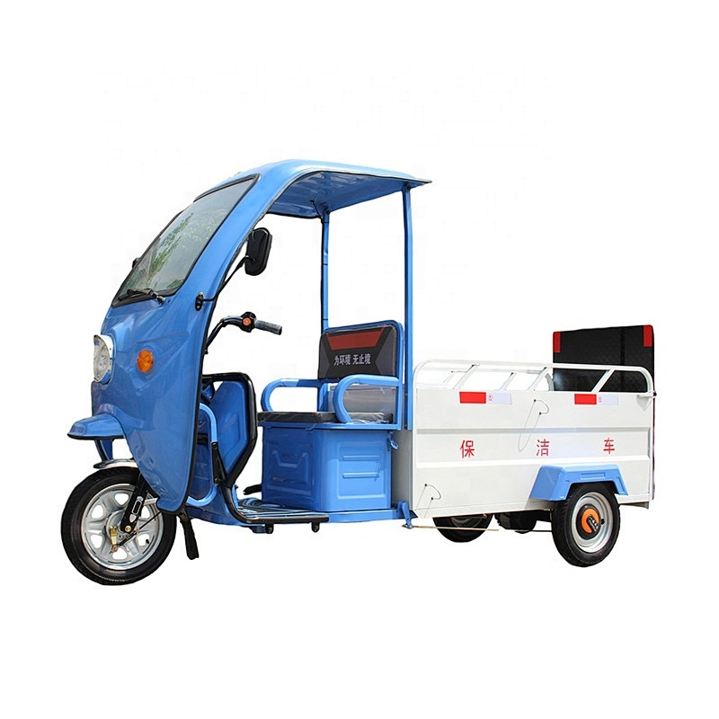 Manufacturers direct electric double barrel sanitation tricycle large capacity cleaning Trishaw gabbage trash truck