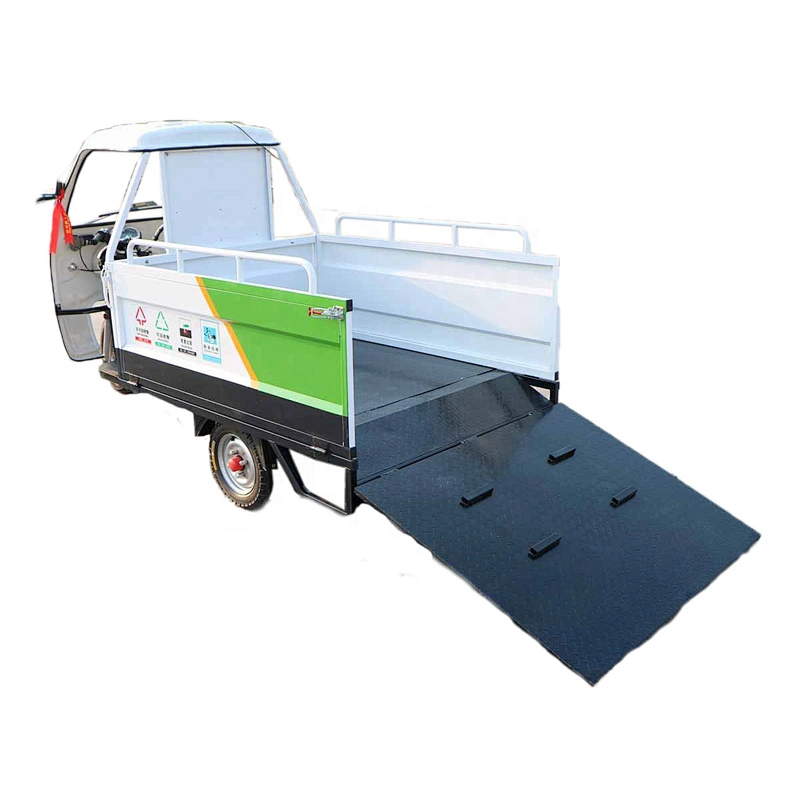 electric tricycle with 4 garbage cans three wheeler semi closed truck