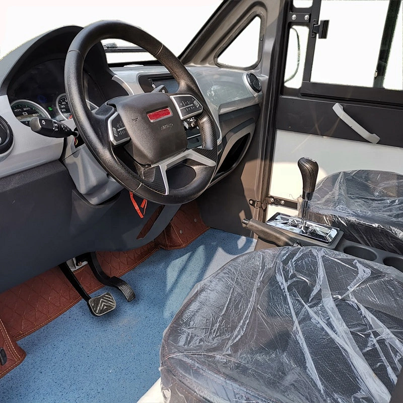 Four-wheel electric van ev four-seat double row with container cargo truck
