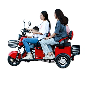 China wholesale electric tricycle 3 wheels electric adult tricycle 4 passenger pick up the kid