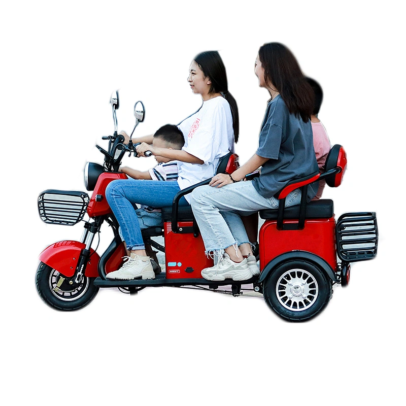 China wholesale electric tricycle 3 wheels electric adult tricycle 4 passenger pick up the kid