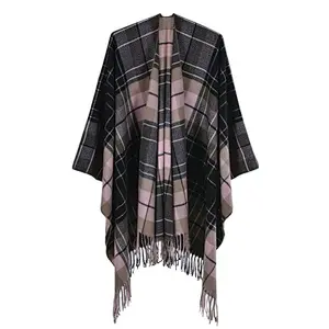 check ladies poncho