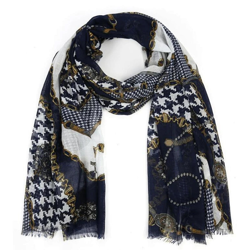 houndstooth chain print ladies scarf