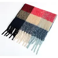 rainbow colors check scarf
