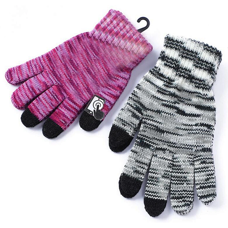 knit man gloves mix touch screen