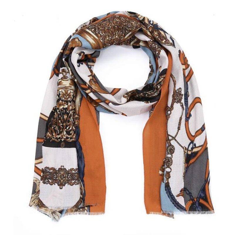 chain print ladies fashion scarf