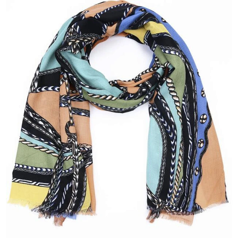 chain print ladies fashion scarf