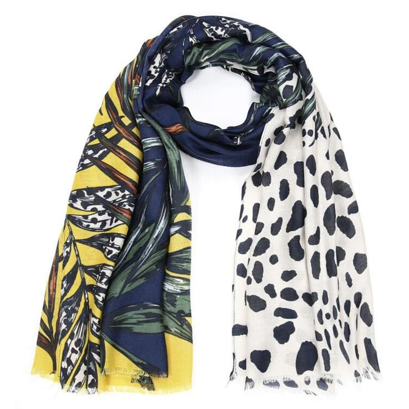 animal flower print scarf