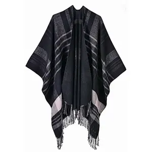check ladies poncho