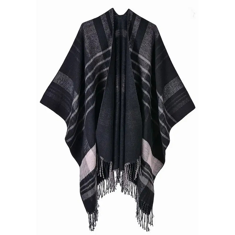 check ladies poncho