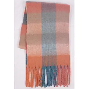 rainbow colors check scarf