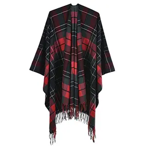 check ladies poncho