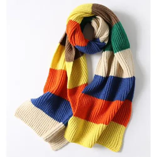 knit rainbow colors ladies scarf