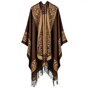 ladies poncho Leo print